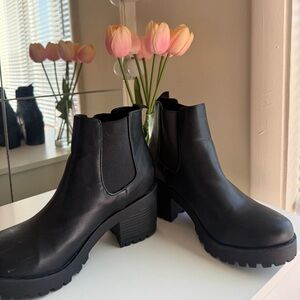 Nordstrom Black Chunky Heel Ankle Boots